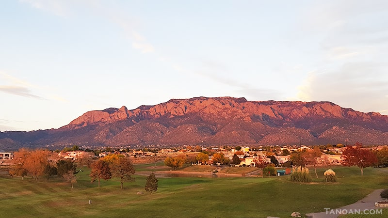 Sandia Mountains from Tanoan golf course